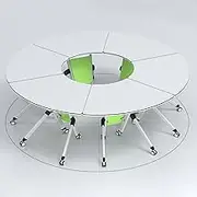 YQMHEZ Folding Conference Table, Foldable Meeting Table with 4 Wheels, Spliceable Mobile Training Table, Office Classroom Commercial Training Table(140x140cm)