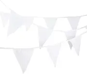 Bunting Flags 8M Romantic Pure Knot White Garland Bunting Flag Wedding Decoration Fabric Banners Wedding Party Decoratio Bridal Shower Bunting Bunting
