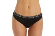 Calvin Klein Women's Ck One Cotton Thong (Black)