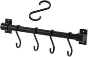 Parliky 1set Wall Mounted Kitchen Rail Rack with Hooks Space Saving Utensil Hanger for Pots Pans and Towels Versatile Organizer for Kitchen and Bathroom Elegant Design