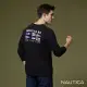 【NAUTICA】男裝 品牌旗語印花長袖T恤(黑色)