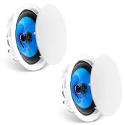 2 PCs 203.2 mm in Ceiling Speakers, 50-Watts, Flush Mount Ceiling & in-Wall Speakers System with 8ΩImpedance 89dB Sensitivity, for Home Kitchen Living Room Bedroom or Covered Outdoor