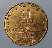在飛比找Yahoo!奇摩拍賣優惠-外國硬幣全新吉布提1996年20法郎銅幣硬幣23.6mm-6