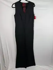 Spanx The Perfect Jumpsuit Black Sleeveless Stretch Jumpsuit Sz Medium Flare NWT