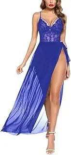 [Accessorize Kingdom] Women's Lace Embroidered Maxi Babydoll, Perfect for Special Nightwear Honeymoon