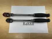 Snap-on Tools NEW 2PC 3/8 Drive Dark Titanium Soft Grip Flex & Fixed Ratchet Set