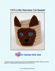 Little Siamese Cat Basket-Plastic Canvas Pattern or Kit