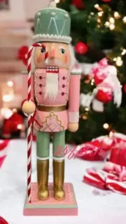 Christmas Nutcracker Candy Land Pastel 13.5” Peppermint Candy Cane Home Decor