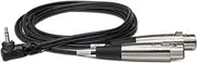 Hosa Dual XLR3F to Right-Angle 3.5 mm TRS Camcorder Microphone Cable, 2 Feet Length