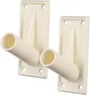 Mipcase 2Pcs Plastic Flagpole Holder Bracket for Wall Mounting Durable Flag Pole Rack for Garden Advertising Holiday Flags Weather Resistant Stable Design