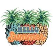 Sublimation Print Hello Summer Pineapple Ready to Press Heat Transfer