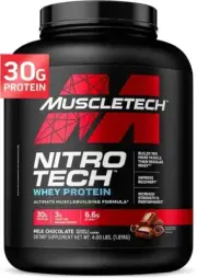 MuscleTech Whey Protein Powder, Nitro-Tech Whey Protein Isolate + Peptides, Lean