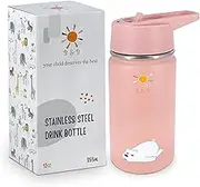 B&B Kids Stainless Steel Water Bottle with Straw Kids Insulated Water Thermos for School, Trip & Travel,Water Bottles for Boys Girls Reusable Double Wall Vacuum Leak Proof BPA Free