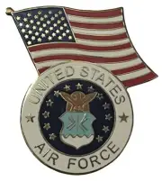 6 Pack USA Flag / United States Air Force Motorcycle Hat Cap Lapel Pin MS-567