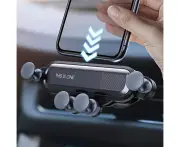 Car Phone Holder Air Vent Mount Phone Stand Soft Phone Holder Non-Slip Automatic Grip Car Phone Stand - Silver