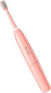 COOLHIYA Flexible Toothbrush Set Battery Toothbrush for Adults Pp Toothbrush Bristle 2 Heads Cartoon Handle Pink