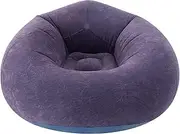 Inflatable Lounge Chair, PVC Flocking Inflatable Bean Bag Chair, Inflatable Lounge Chair, 80kg Load Capacity Blow Up Sofa for Living Room Bedroom Reading Room (Blue)