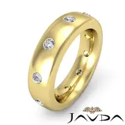 Mens Eternity Wedding Dome Band Round Bezel Diamond Ring 18k Yellow Gold 0.50Ctw