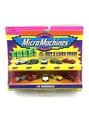Micro Machines #4 Ferraris Set + 5 Free Cars F50 Daytona GTB Galoob Toys 1997