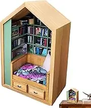 Book Library | Stress Relief Toy | Miniature Bookcase Box | Unique Design Book Shelf Decoration with Miniature Bookcase Containing 200 Small Books for