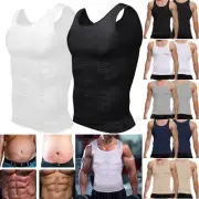 Mens Body Shaper Slimming Underwear Belly Compression Vest Singlet Dad Bod Tops