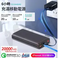 在飛比找蝦皮購物優惠-行動電源 PD+QC3.0 20000mAh 行動充 移動電