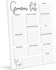 Inkdotpot Grocery List Notepad 6 x 9 inches Magnetic Note pad with Printed Shopping List Items and Blank Grocery Shopping Spaces, 54 Page Weekly Grocery Shopping Planner