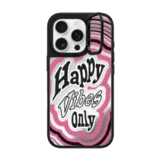 iPhone 16 Pro Mirror Ring Stand Case MagSafe Compatible Happy Vibes Only