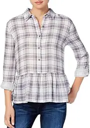 [Buffalo David Bitton] Wendy Cotton Plaid Peplum Shirt