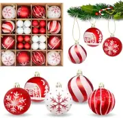 44 PCS Christmas Baubles, Shatterproof Balls Xmas Tree Decoration Ornament Set