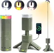 CHUCII Telescopic Camping Lights, Cordless Camping Lights with Portable Power Supply, IPX5 Waterproof Camping Lantern for Camp, Tent, Fishing and Emergency Car Repai(Green)