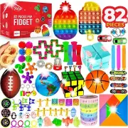 (82 Pcs) Fidget Toys Set Party Favors Pop It Stress Relief Autistic.Sensory Pack