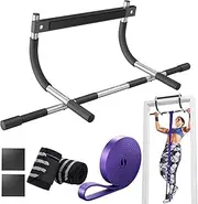 TOPOKO Upgrade Pull Up Bar for Doorway Multi-Grip Chin Up Bar Heavy Duty Pull Up Bar