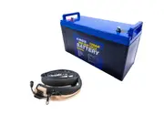 Adventure Kings 138Ah AGM Deep Cycle Battery + 1.3m LED Strip Light Camping 4WD