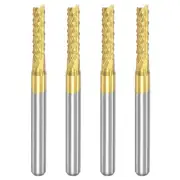 1/8" Shank 2.6mm x 12mm Titanium Coated Carbide End Mill CNC Router Bits 4pcs