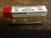 .0312" 1/32" Radius 2 Flute Double End Carbide Corner Rounding End Mill