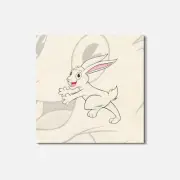 Arctic Hare Animal 4'' X 4'' Square Wooden Coaster