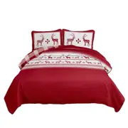 Christmas Red Bohemian Bedspread Quilts Coverlet Bedding Set Pillowcase
