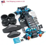 RC 1/10 4WD Alloy Metal & Carbon Touring Car Frame Kit For TAMIYA TT01 Upgrade