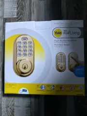 Yale Security Electronic Digital Push Button Deadbolt Polished Brass NIB New