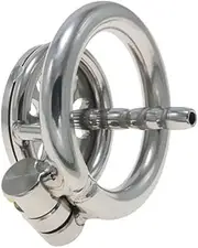 Hollow Breathable Stainless Steel Multifunctional Chastity Lock Metal Male Cage Chastity Device Beginner Cage Prevent Erection Bondage Male Chastity Cage With Long Metal Catheter 45Mm Ring