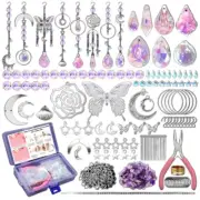 200Pcs Crystal Suncatchers Set Hanging Chandelier Crystals Prisms Part