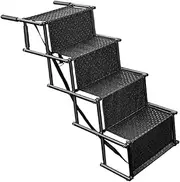 B Baosity Pet Ramp for Dogs and Cats 4 Step Foldable Accessory for Sofa, Black with Pattern