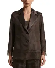 Peserico Single Breasted Mesh Overlay Jacket