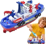 Toddler Boat Bath Toy - Electric Water Play Games Boat Toys,Kids Games with Lights & Music, Automatic Water Spray, Battery Operated for Boys Girls Ages Over 3