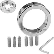SAHOOSAFETY Stainless steel cock ring testicle ring with 6 spikes scrotum ring penis pendant CBT ball stretcher testicle weight SM testicle squeezer ball bondage sex toy for men(Größe: 50mm)