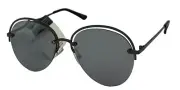Lucky Brand Unisex Gunmetal Rimless Round Metal Sunglass Silver Mirror Lens D940