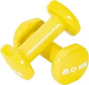 Orbit Vinyl Dipped Hand Weight Dumbbells, Yellow, 2 kg