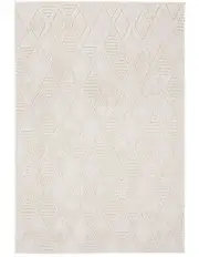 [Miss Amara] Kira Diamond Detail Textured Rug in Cream