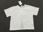 Size 8, Zara Girls White T-shirt Top Short Sleeve In White NWT